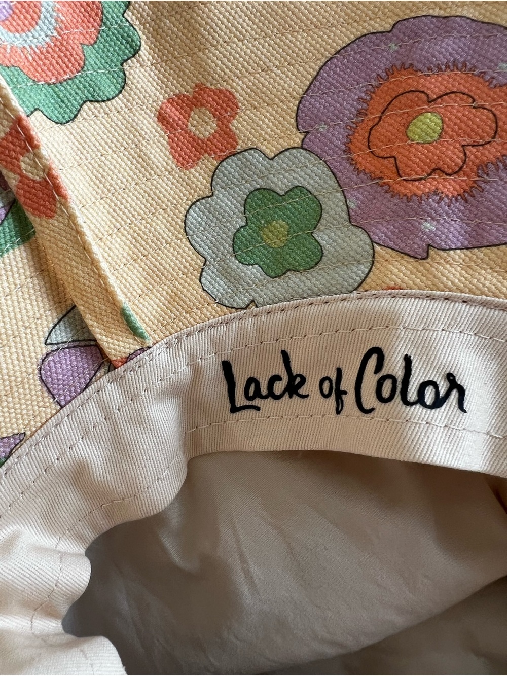 Lack Of Color Pastel Floral Sun Hat - Peach & Green - Picture 9 of 10